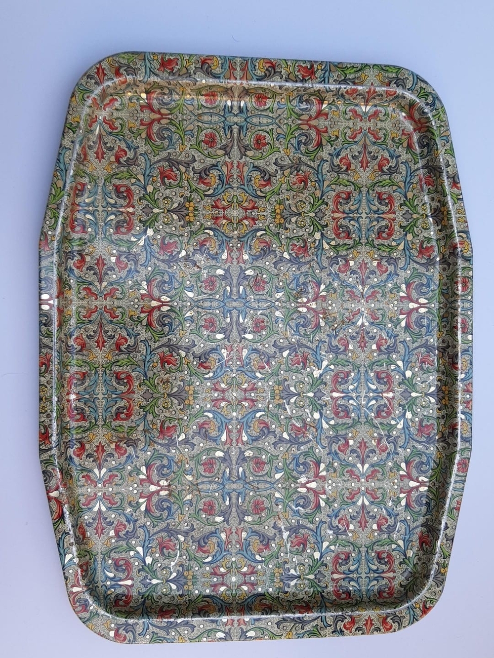 1960s Elite Paisley Pattern Serving Tray - Multicolor